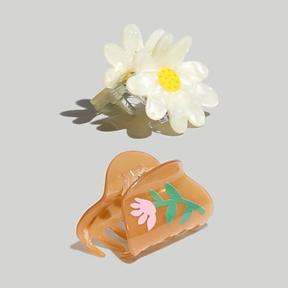 Madewell Accessories - Madewell Flower Design Claw Hair Clips (2 Pieces)